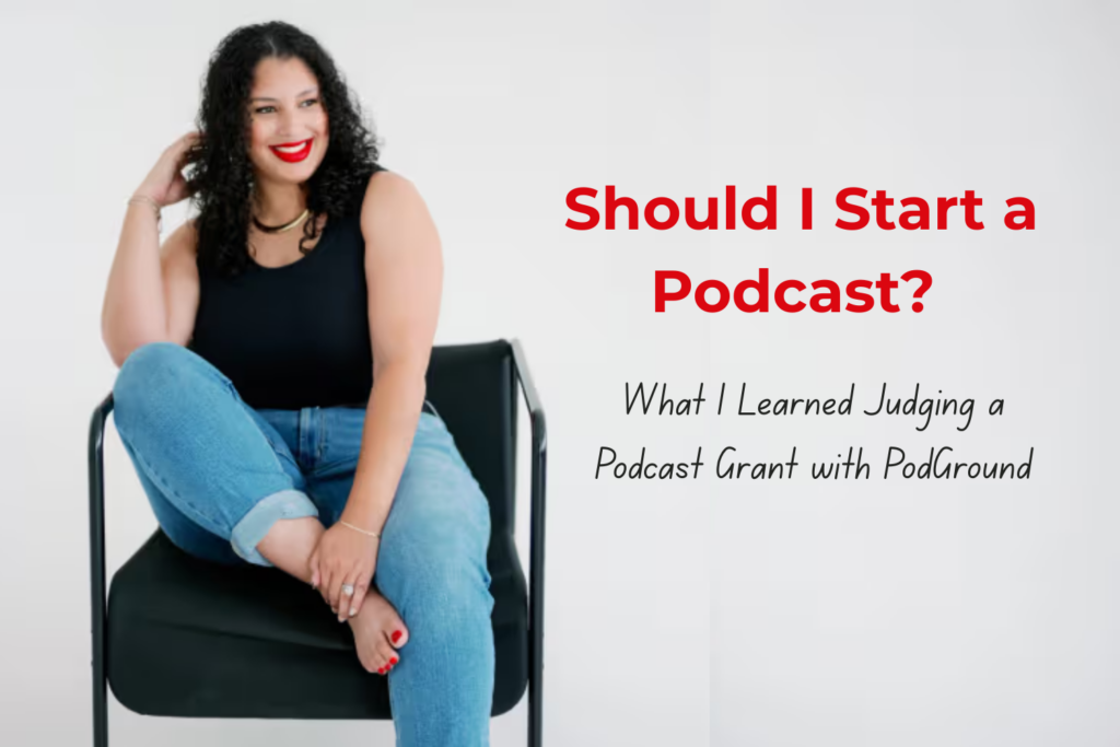 Latina podcast coach explaining why starting a podcast is one of the best small business ideas for service providers