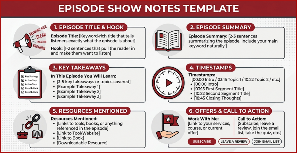 SOLO EPISODE TEMPLATE PREVIEW
by podcast coach Heidy De La Cruz