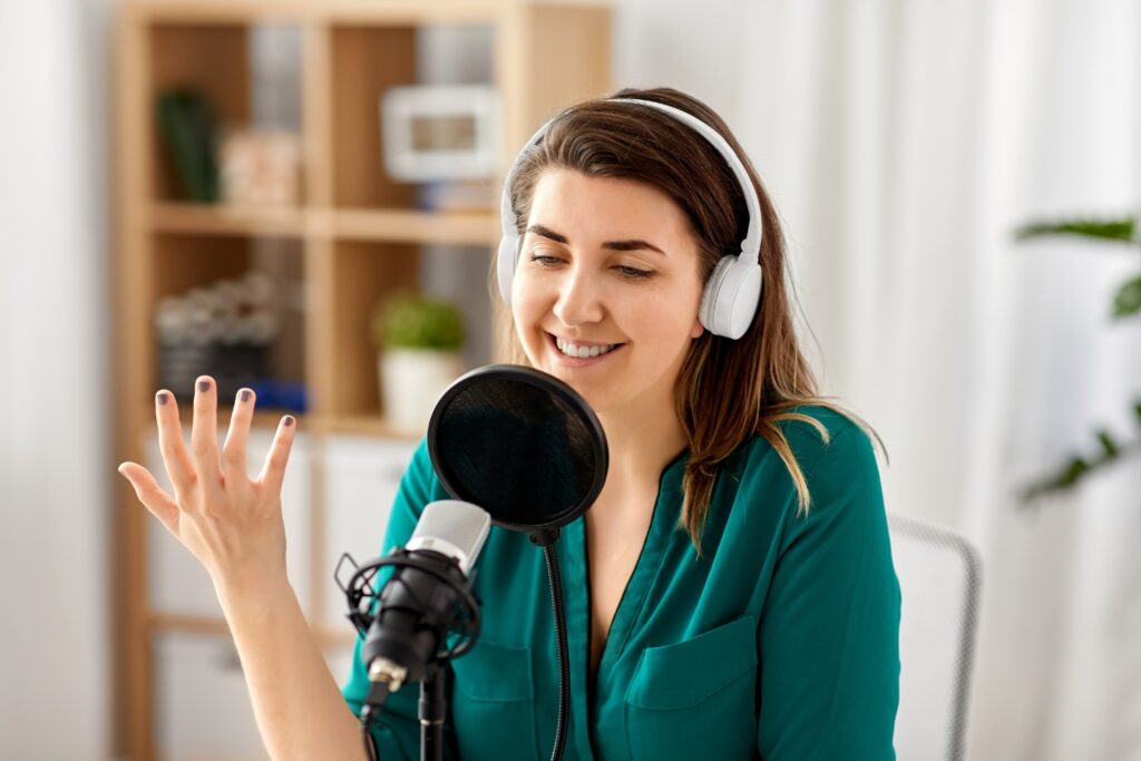 A podcaster talking about the small business ideas you can do today from home